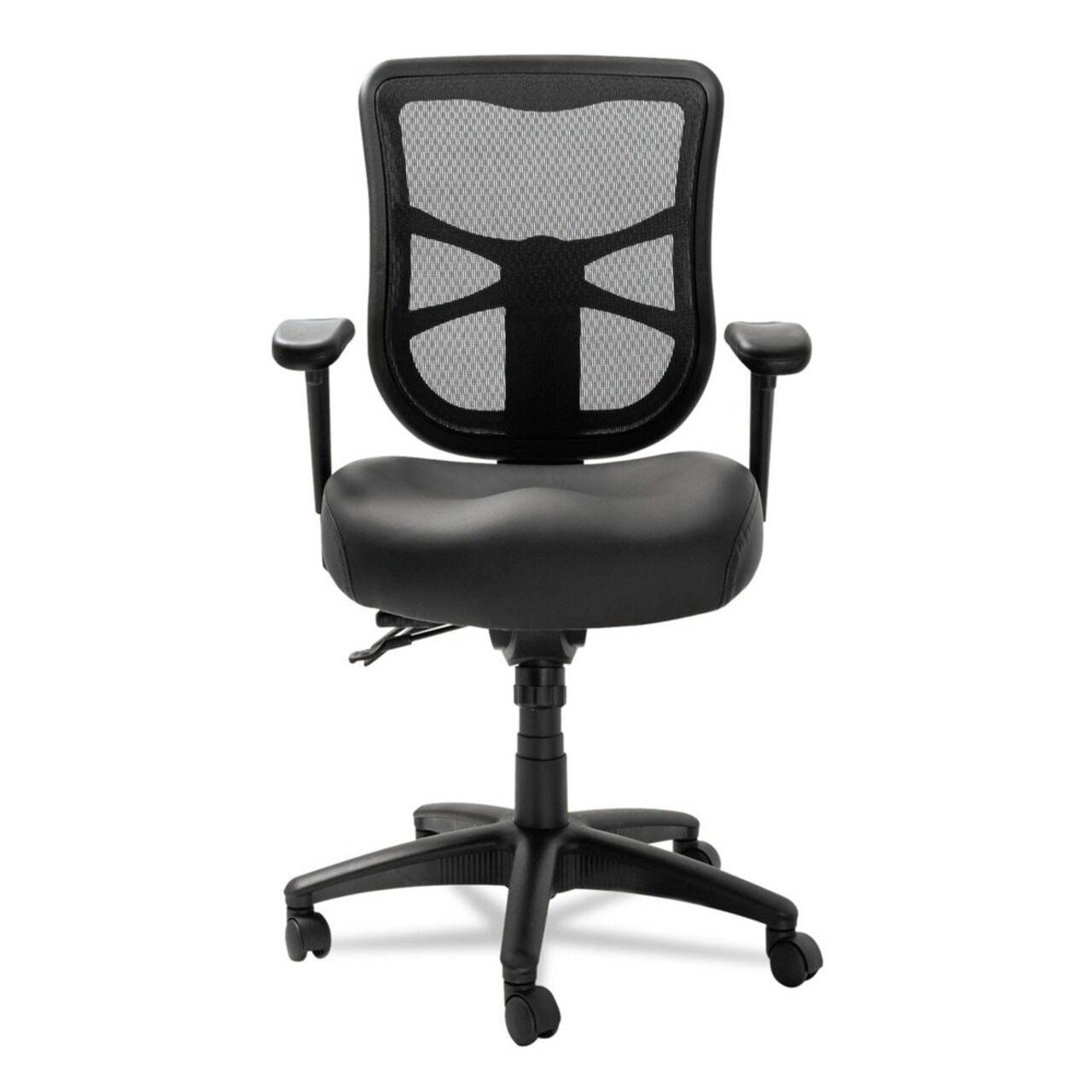 Alera Elusion Series Supports Up to 275 lbs. 17.7 in. to 21.4 in. Seat Height Mesh Mid-Back Multifunction Chair - Black